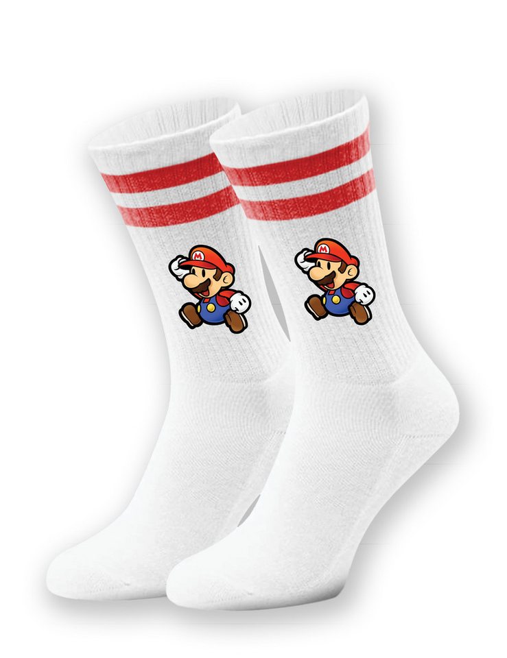 Youth Designz Tennissocken Mario Unisex Socken Geschenk mit verstärkter Verse und Zehenbereich von Youth Designz