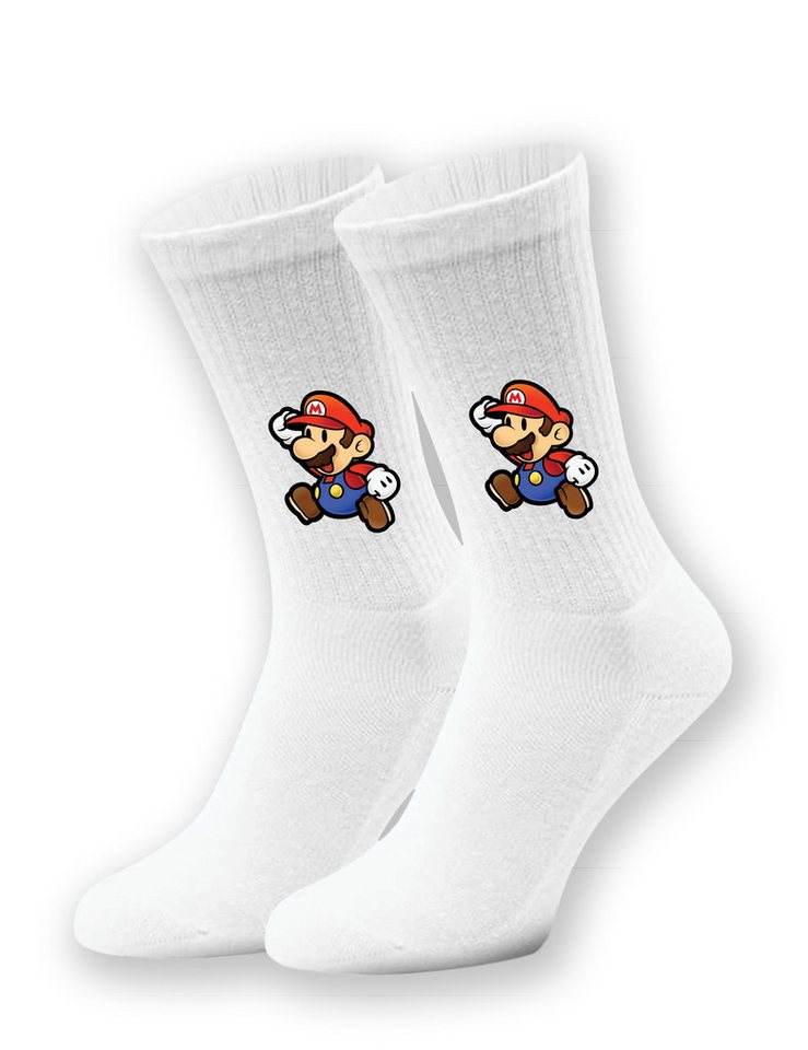 Youth Designz Tennissocken Mario Unisex Socken Geschenk mit verstärkter Verse und Zehenbereich von Youth Designz