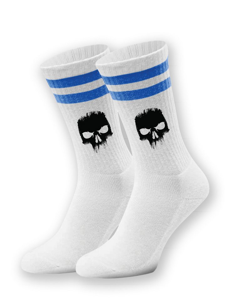 Youth Designz Tennissocken Unisex Socken "Angry Skull" Aufdruck lustig Geschenk Statement mit verstärkter Verse und Zehenbereich von Youth Designz