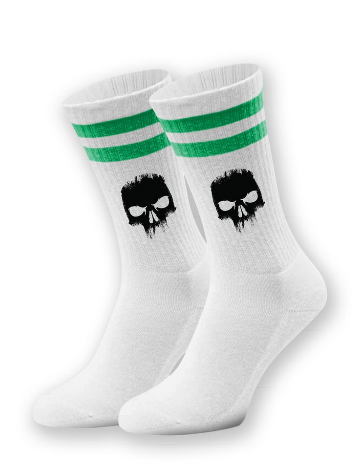 Youth Designz Tennissocken Unisex Socken "Angry Skull" Aufdruck lustig Geschenk Statement mit verstärkter Verse und Zehenbereich von Youth Designz