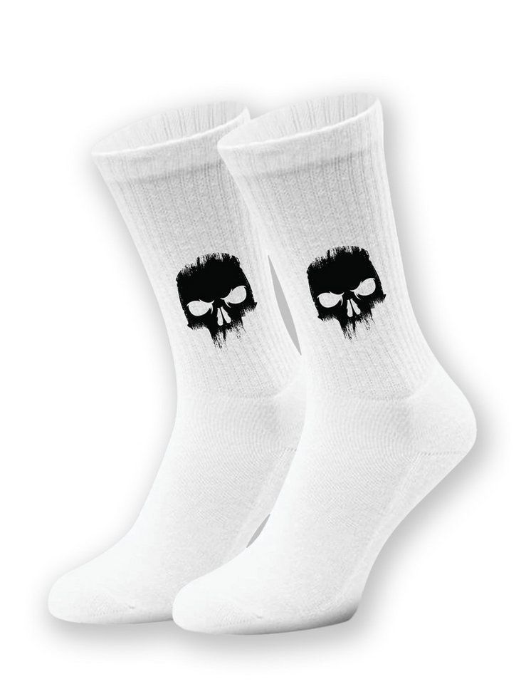 Youth Designz Tennissocken Unisex Socken "Angry Skull" Aufdruck lustig Geschenk Statement mit verstärkter Verse und Zehenbereich von Youth Designz