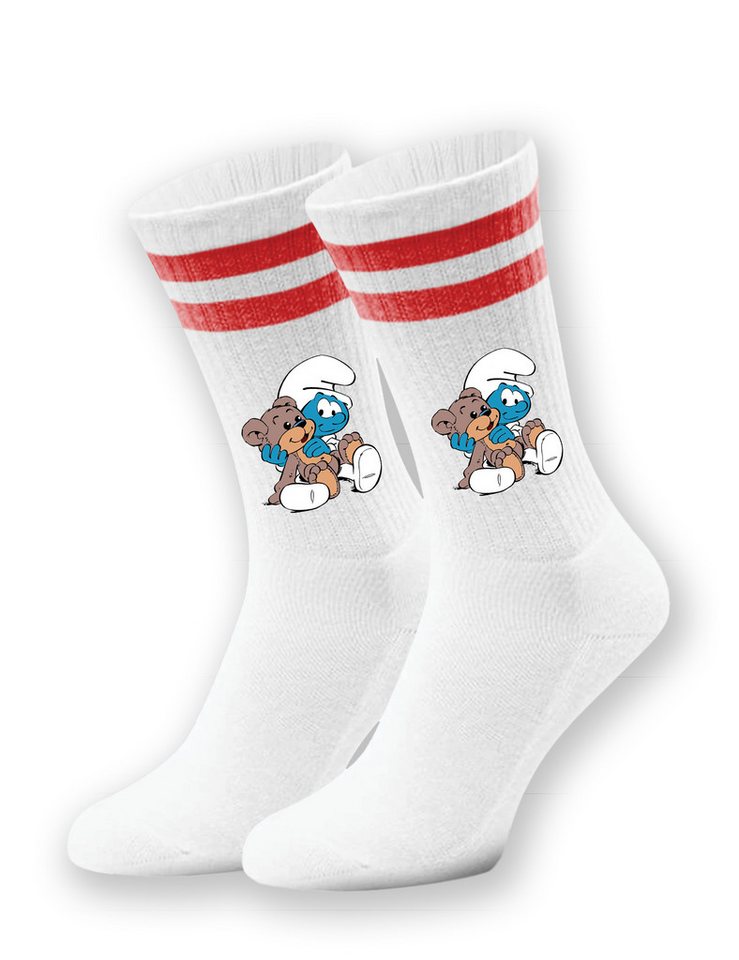 Youth Designz Tennissocken Unisex Socken "Baby Schlumpf" Aufdruck lustig Geschenk Statement mit verstärkter Verse und Zehenbereich von Youth Designz