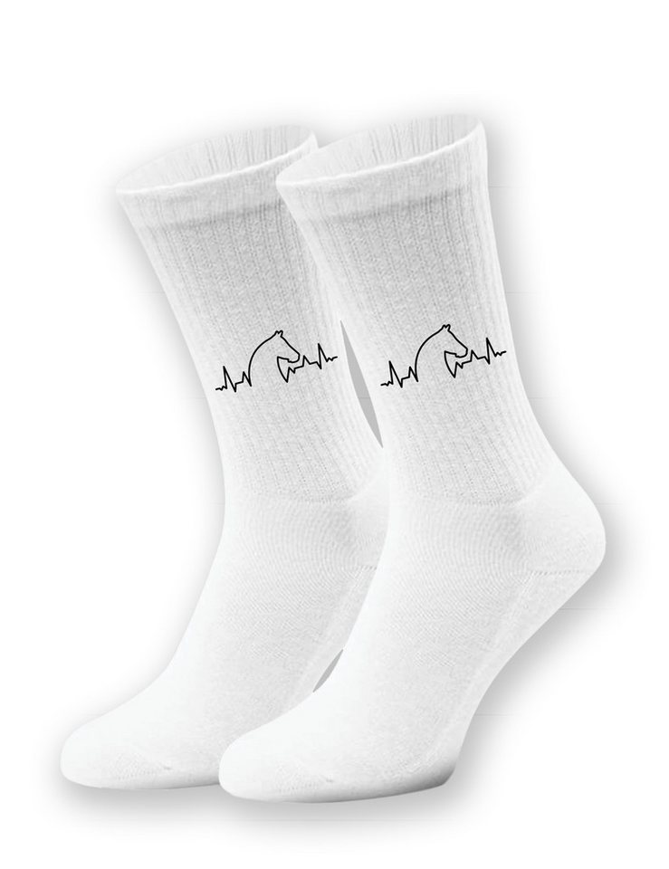 Youth Designz Tennissocken Unisex Socken "Heartbeat Pferd" Aufdruck lustig Geschenk Statement mit verstärkter Verse und Zehenbereich von Youth Designz