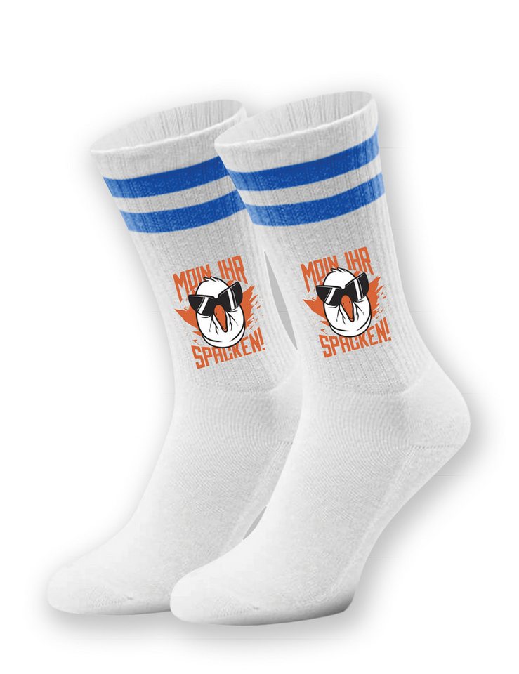 Youth Designz Tennissocken Unisex Socken "Moin Ihr Spacken" Aufdruck lustig Geschenk Statement mit verstärkter Verse und Zehenbereich von Youth Designz