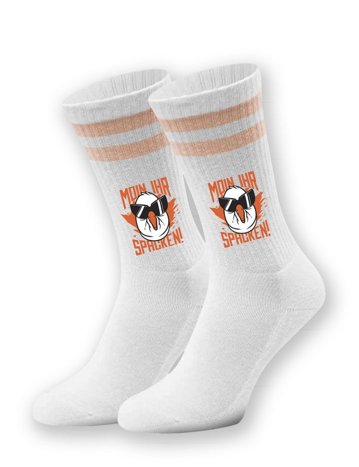 Youth Designz Tennissocken Unisex Socken "Moin Ihr Spacken" Aufdruck lustig Geschenk Statement mit verstärkter Verse und Zehenbereich von Youth Designz