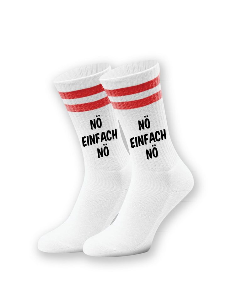 Youth Designz Tennissocken Unisex Socken "Nö Einfach Nö" Aufdruck lustig Geschenk Statement mit verstärkter Verse und Zehenbereich von Youth Designz