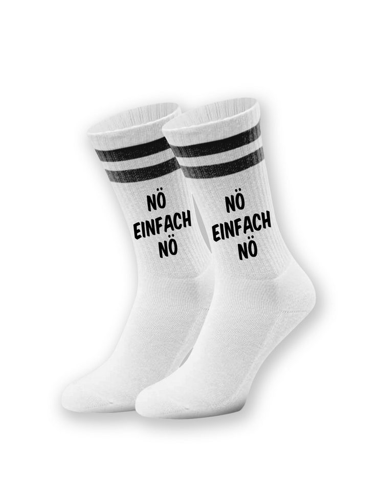 Youth Designz Tennissocken Unisex Socken "Nö Einfach Nö" Aufdruck lustig Geschenk Statement mit verstärkter Verse und Zehenbereich von Youth Designz