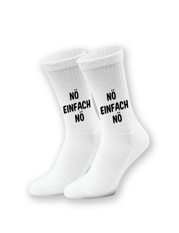 Youth Designz Tennissocken Unisex Socken "Nö Einfach Nö" Aufdruck lustig Geschenk Statement mit verstärkter Verse und Zehenbereich von Youth Designz