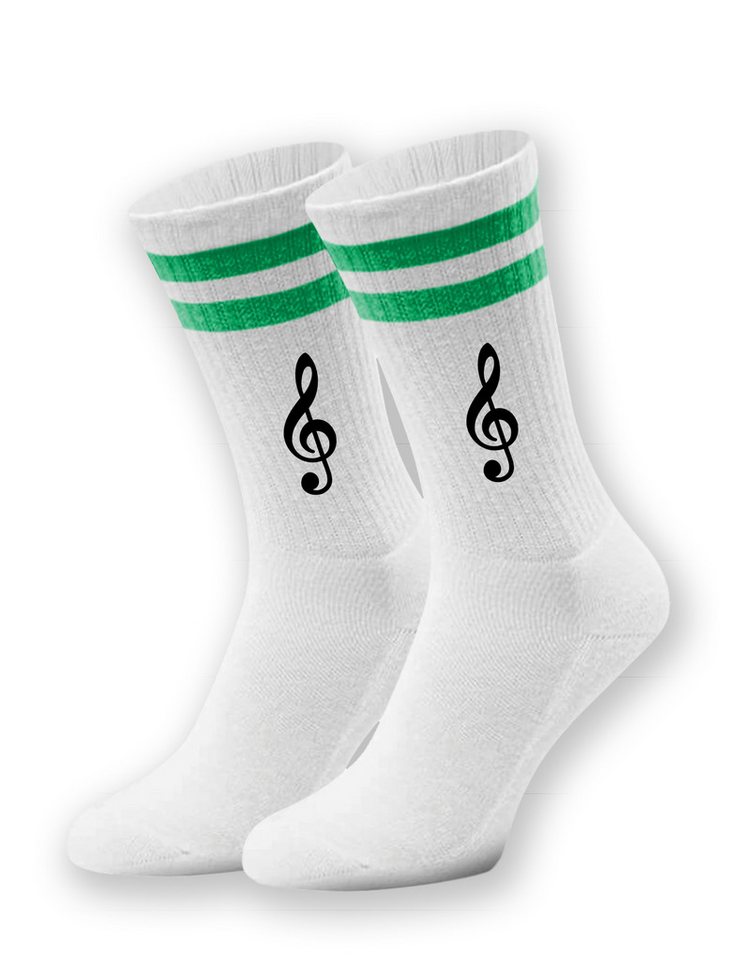 Youth Designz Tennissocken Unisex Socken "Notenschlüssel" Aufdruck lustig Geschenk Statement mit verstärkter Verse und Zehenbereich von Youth Designz