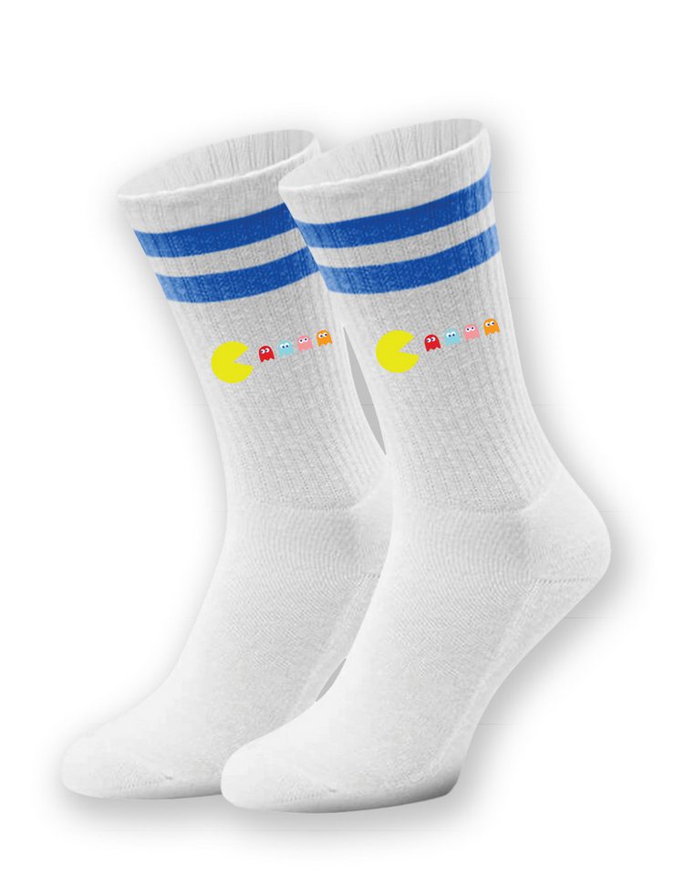 Youth Designz Tennissocken Unisex Socken "Pacman Retro" Aufdruck lustig Geschenk Statement mit verstärkter Verse und Zehenbereich von Youth Designz