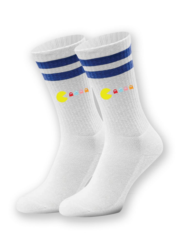 Youth Designz Tennissocken Unisex Socken "Pacman Retro" Aufdruck lustig Geschenk Statement mit verstärkter Verse und Zehenbereich von Youth Designz