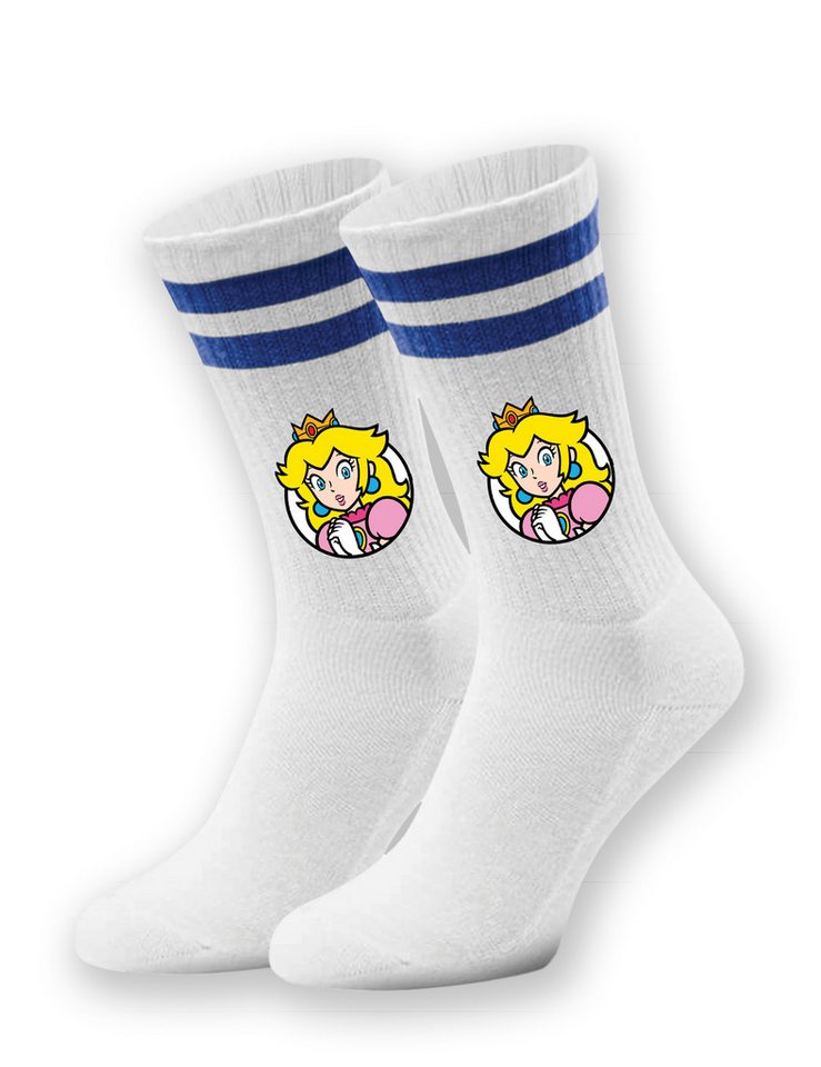 Youth Designz Tennissocken Unisex Socken "Peach Mario Kart" Aufdruck lustig Geschenk Statement mit verstärkter Verse und Zehenbereich von Youth Designz