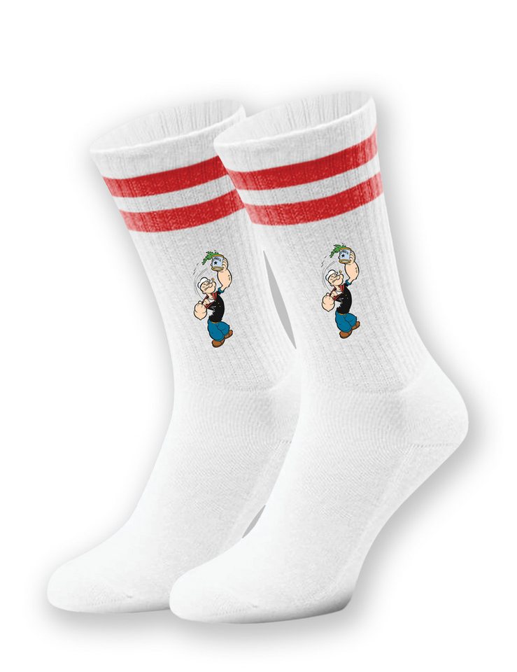 Youth Designz Tennissocken Unisex Socken "Popeye" Aufdruck lustig Geschenk Statement mit verstärkter Verse und Zehenbereich von Youth Designz