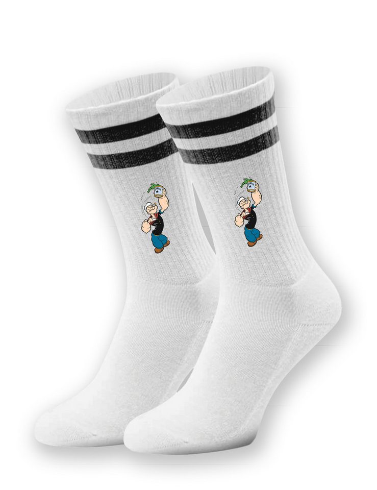 Youth Designz Tennissocken Unisex Socken "Popeye" Aufdruck lustig Geschenk Statement mit verstärkter Verse und Zehenbereich von Youth Designz