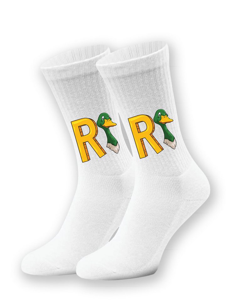 Youth Designz Tennissocken Unisex Socken "RENTE" Aufdruck lustig Geschenk Statement mit verstärkter Verse und Zehenbereich von Youth Designz