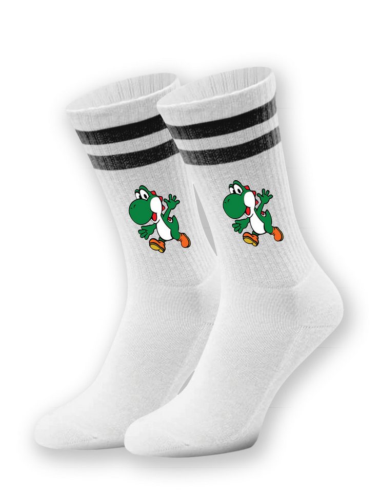 Youth Designz Tennissocken Unisex Socken "Yoshi Game" Aufdruck lustig Geschenk Statement mit verstärkter Verse und Zehenbereich von Youth Designz