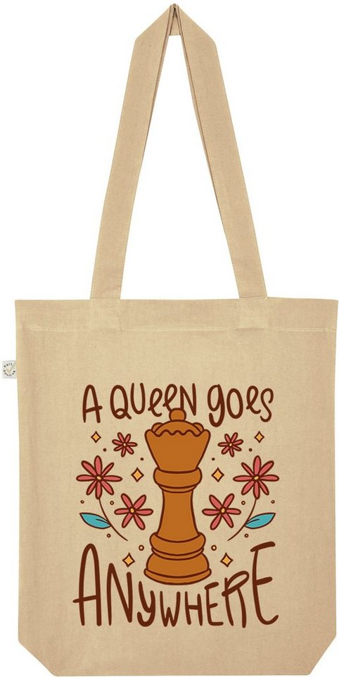 Youth Designz Tragetasche A Queen Goes Anywhere" Jutebeutel Tasche Lange Henkel, mit trendigem Print" von Youth Designz