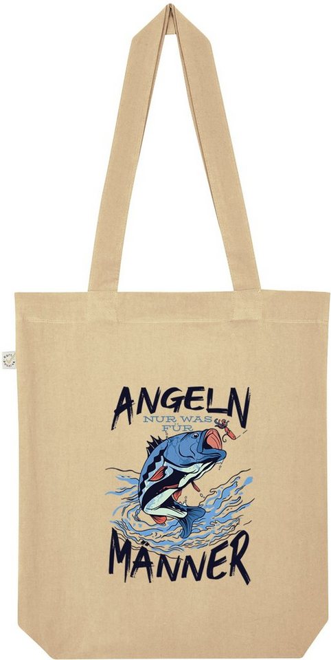 Youth Designz Tragetasche Angeln - Nur Was Für Männer Jutebeutel Tasche Lange Henkel, mit trendigem Angel Aufdruck von Youth Designz