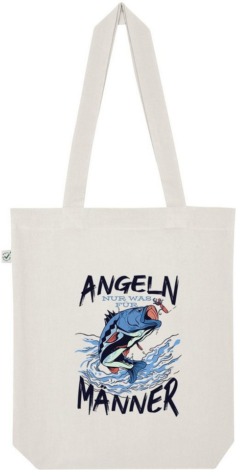 Youth Designz Tragetasche Angeln - Nur Was Für Männer Jutebeutel Tasche Lange Henkel, mit trendigem Angel Aufdruck von Youth Designz