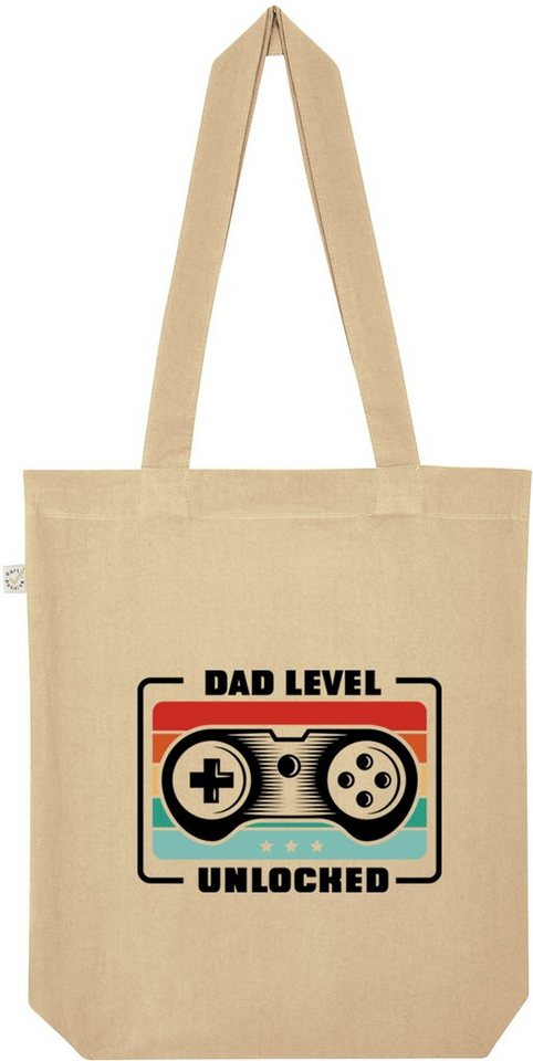 Youth Designz Tragetasche Dad Level Unlocked Jutebeutel Tasche Lange Henkel, mit trendigem Aufdruck von Youth Designz