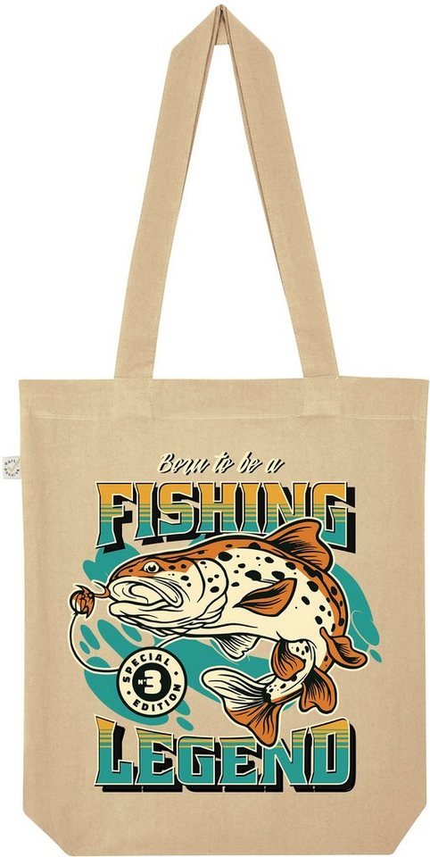 Youth Designz Tragetasche Fishing Legend" Jutebeutel Tasche Lange Henkel, mit trendigem Print" von Youth Designz