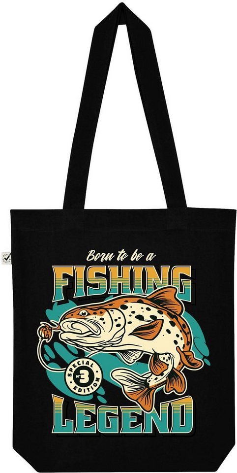 Youth Designz Tragetasche Fishing Legend" Jutebeutel Tasche Lange Henkel, mit trendigem Print" von Youth Designz