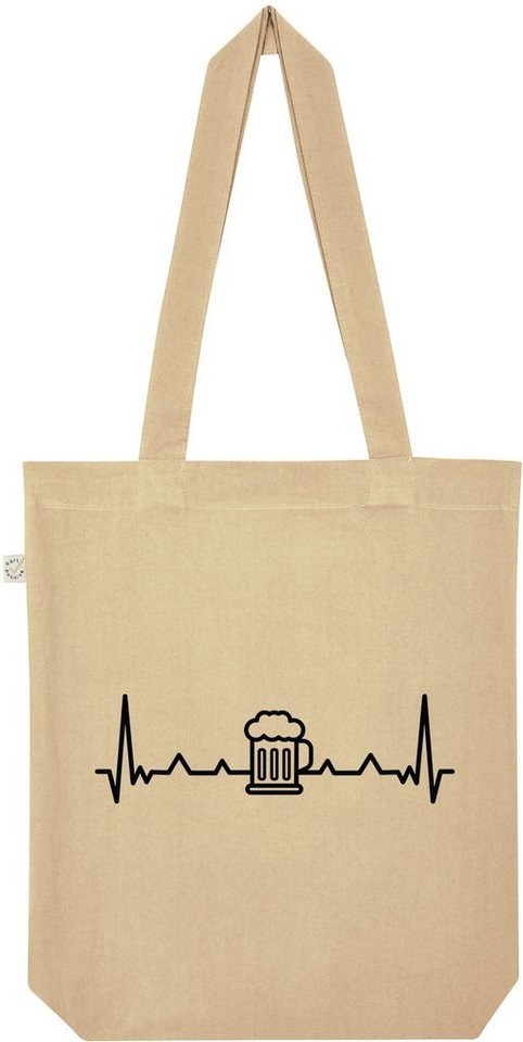 Youth Designz Tragetasche Heartbeat Bier Jutebeutel Tasche Lange Henkel, mit trendigem Aufdruck von Youth Designz