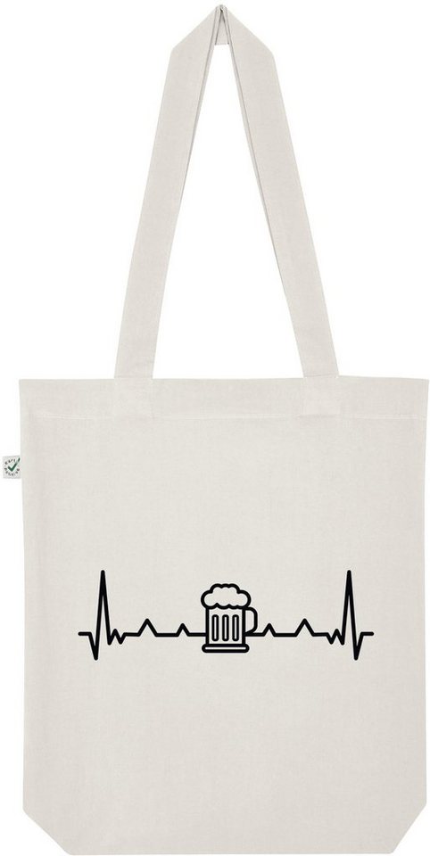 Youth Designz Tragetasche Heartbeat Bier Jutebeutel Tasche Lange Henkel, mit trendigem Aufdruck von Youth Designz