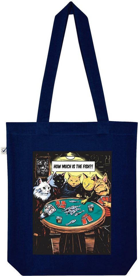 Youth Designz Tragetasche "How Much Is The Fish?" Poker Jutebeutel Tasche Lange Henkel, mit trendigem Print von Youth Designz