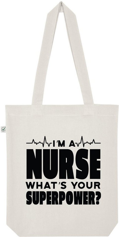 Youth Designz Tragetasche I´m A Nurse, What´s Your Superpower" Jutebeutel Tasche Lange Henkel, mit lustigem Print" von Youth Designz