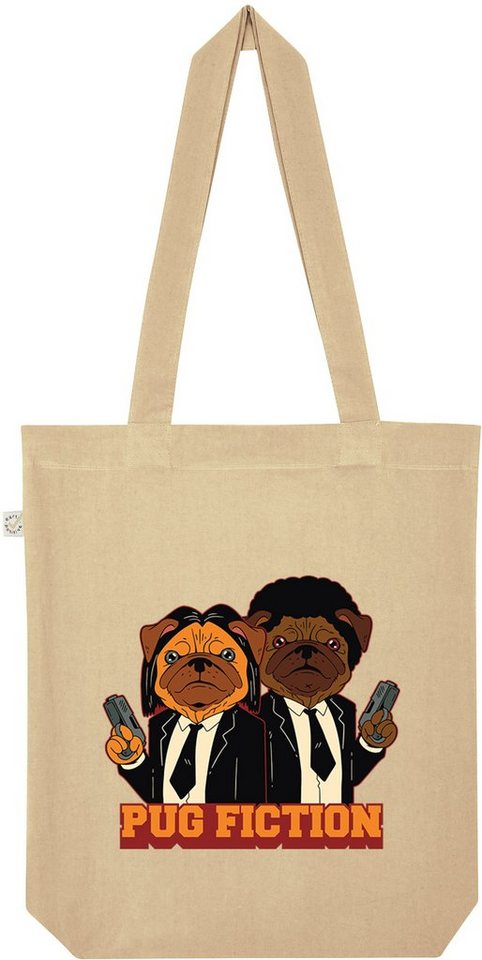 Youth Designz Tragetasche Pug Fiction Jutebeutel Tasche Lange Henkel, mit trendigem Motiv von Youth Designz