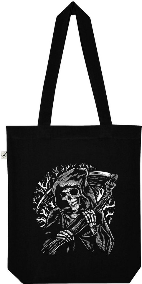 Youth Designz Tragetasche Reaper Sensenmann Jutebeutel Tasche Lange Henkel, mit trendigem Frontprint von Youth Designz