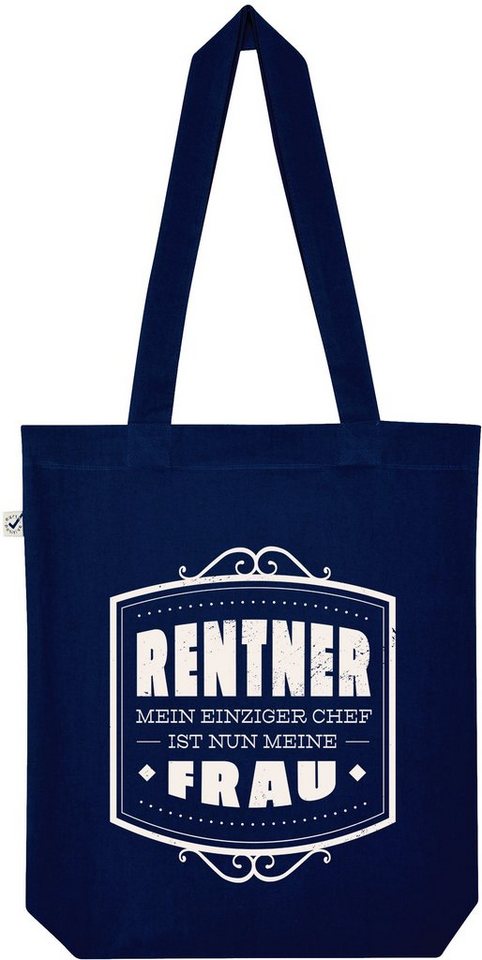 Youth Designz Tragetasche "Rentner, Meine Frau Ist Nun Mein Chef" Jutebeutel Tasche Lange Henkel, mit trendigem Print von Youth Designz