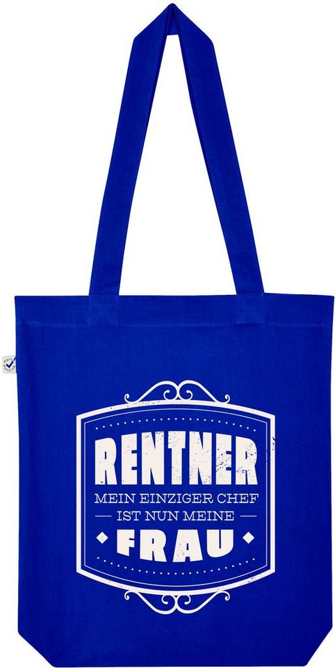 Youth Designz Tragetasche "Rentner, Meine Frau Ist Nun Mein Chef" Jutebeutel Tasche Lange Henkel, mit trendigem Print von Youth Designz
