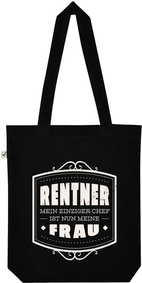 Youth Designz Tragetasche "Rentner, Meine Frau Ist Nun Mein Chef" Jutebeutel Tasche Lange Henkel, mit trendigem Print von Youth Designz