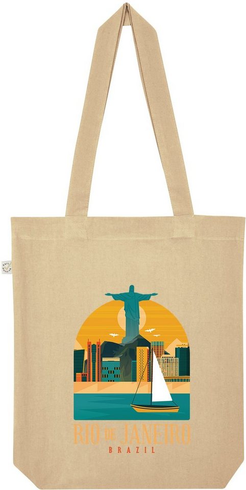 Youth Designz Tragetasche Rio De Janeiro Brasilien Jutebeutel Tasche Lange Henkel, mit trendigem Frontprint von Youth Designz