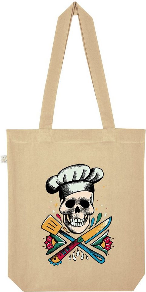 Youth Designz Tragetasche Skull Cooking Totenkopf Koch Jutebeutel Tasche Lange Henkel, mit trendigem Print von Youth Designz