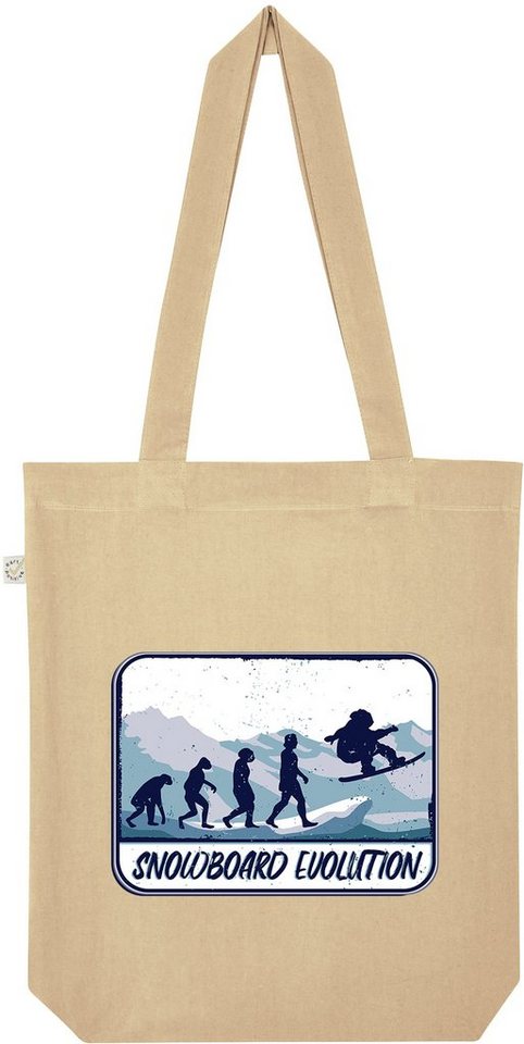 Youth Designz Tragetasche Snowboard Evolution Jutebeutel Tasche Lange Henkel, mit trendigem Frontprint von Youth Designz