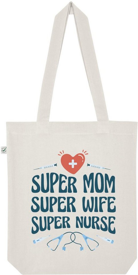 Youth Designz Tragetasche Super Mom, Super Wife, Super Nurse" Jutebeutel Tasche Lange Henkel, mit trendigem Print" von Youth Designz