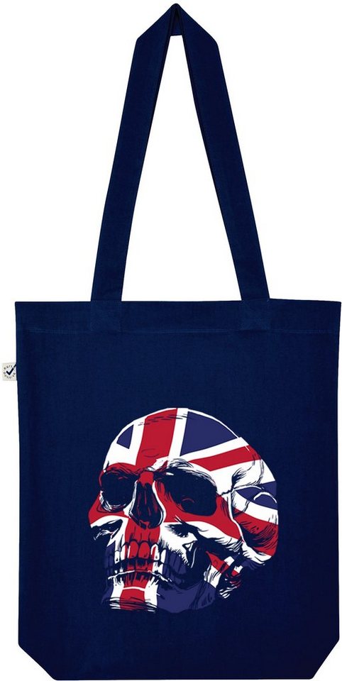 Youth Designz Tragetasche UK England Totenkopf Schädel Jutebeutel Tasche Lange Henkel, mit trendigem Frontprint von Youth Designz