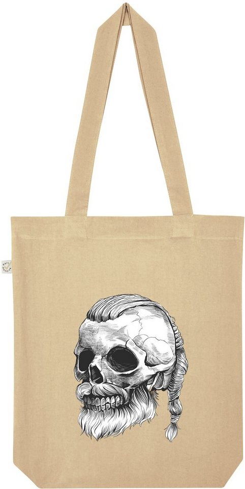 Youth Designz Tragetasche Viking Skull Totenkopf Jutebeutel Tasche Lange Henkel, mit trendigem Print von Youth Designz