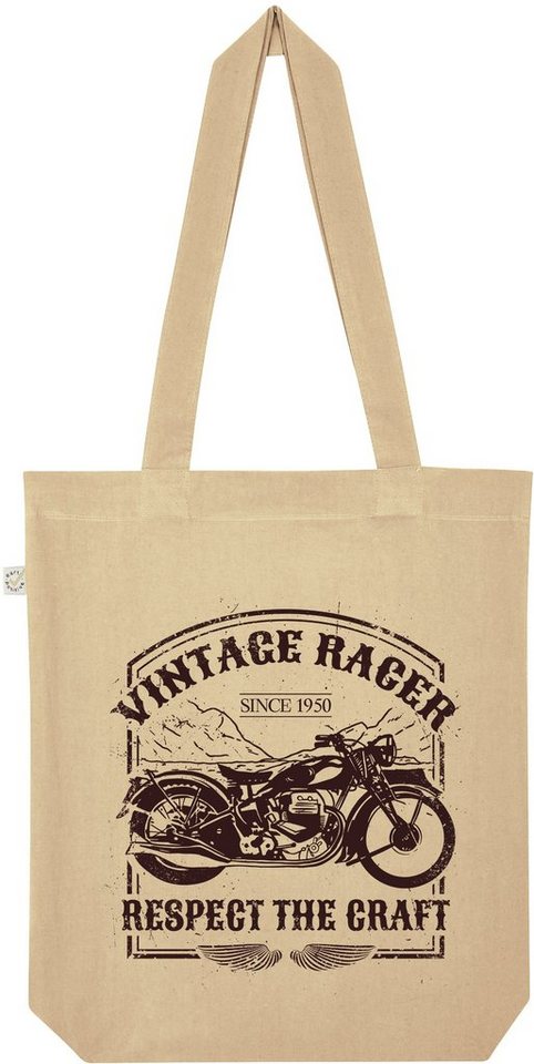 Youth Designz Tragetasche Vintage Racer Jutebeutel Tasche Lange Henkel, mit trendigem Print von Youth Designz