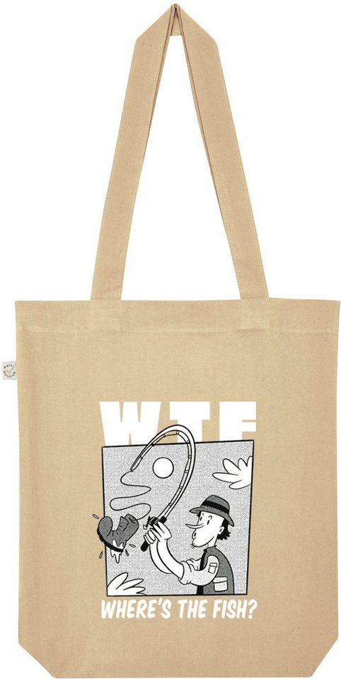 Youth Designz Tragetasche WTF Fish? Jutebeutel Tasche Lange Henkel, mit trendigem Print von Youth Designz