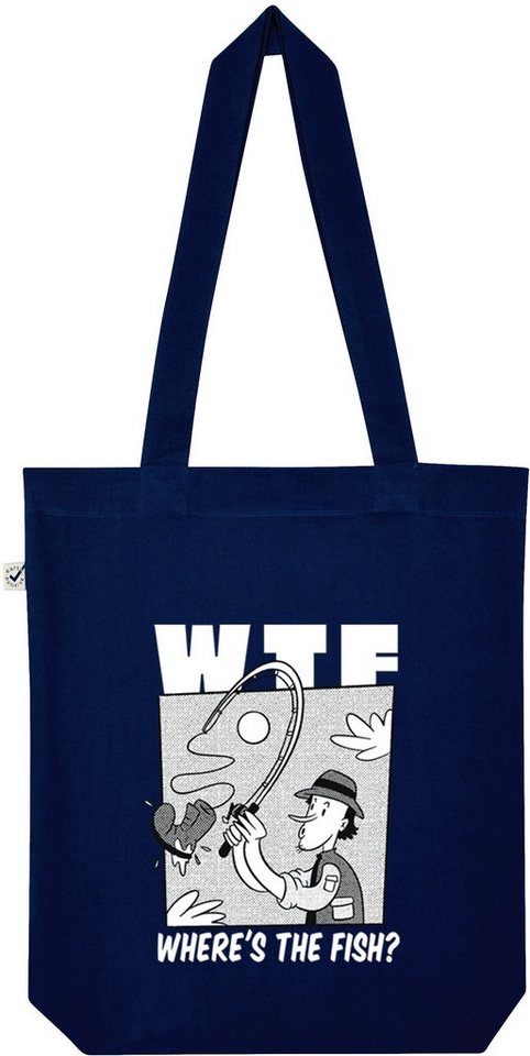 Youth Designz Tragetasche WTF Fish? Jutebeutel Tasche Lange Henkel, mit trendigem Print von Youth Designz