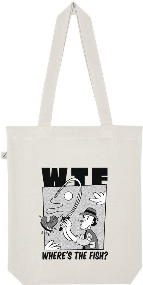 Youth Designz Tragetasche WTF Fish? Jutebeutel Tasche Lange Henkel, mit trendigem Print von Youth Designz