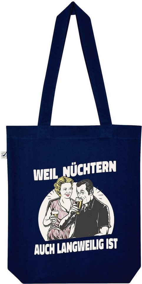 Youth Designz Tragetasche Weil Nüchtern Auch Langweilig Ist" Jutebeutel Tasche Lange Henkel, mit trendigem Print" von Youth Designz