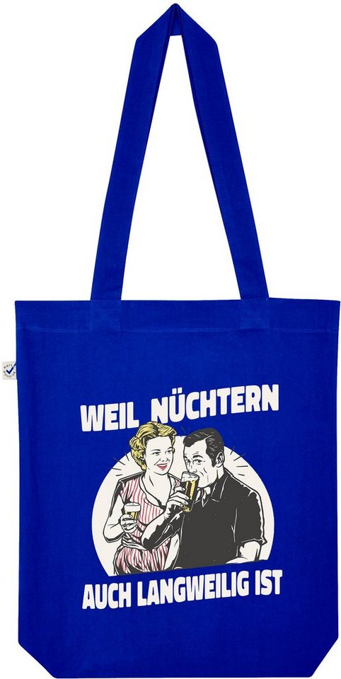 Youth Designz Tragetasche Weil Nüchtern Auch Langweilig Ist" Jutebeutel Tasche Lange Henkel, mit trendigem Print" von Youth Designz