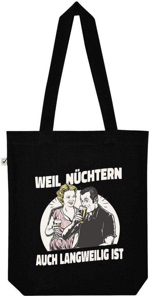 Youth Designz Tragetasche Weil Nüchtern Auch Langweilig Ist" Jutebeutel Tasche Lange Henkel, mit trendigem Print" von Youth Designz