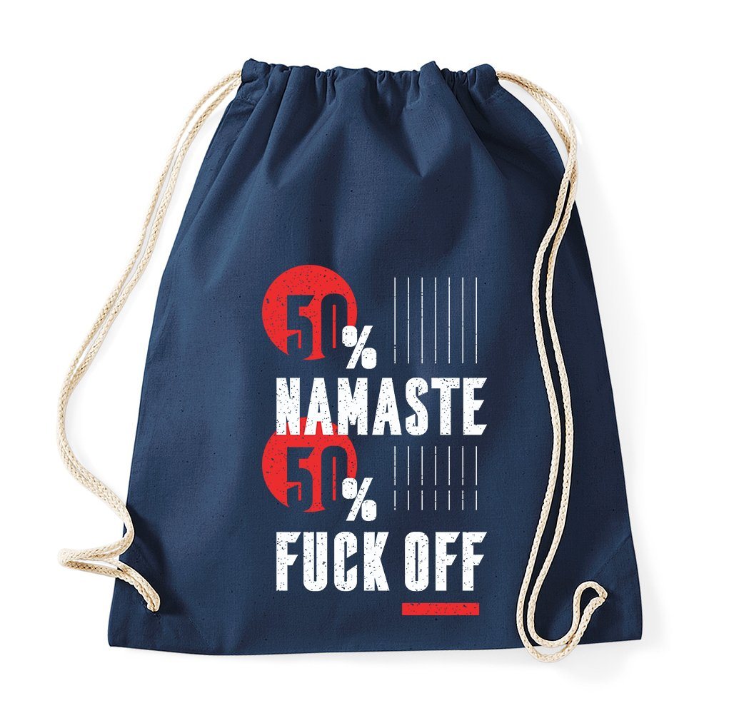 Youth Designz Turnbeutel 50% Namaste, 50% f*ck off" Baumwoll Tasche Turnbeutel, mit modischem Print" von Youth Designz