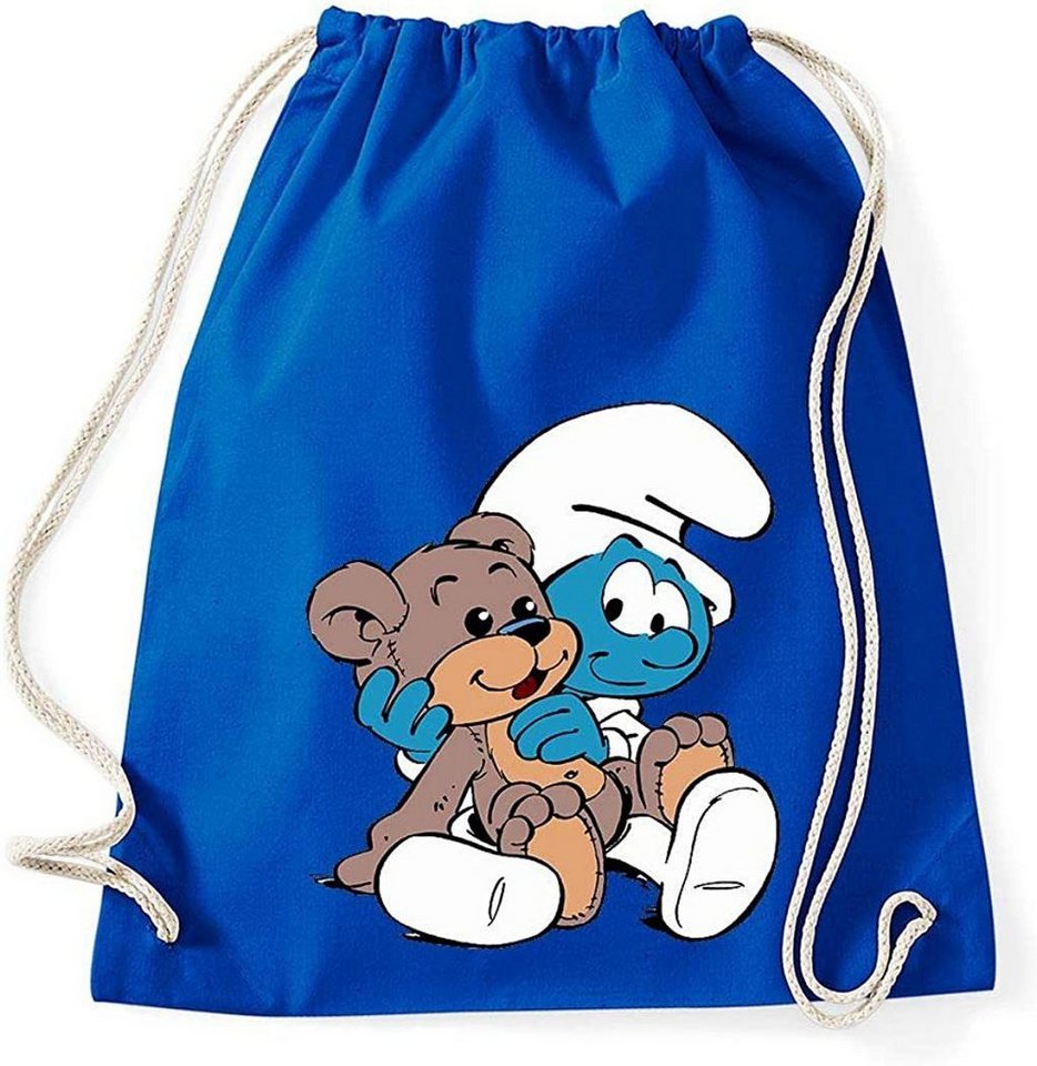 Youth Designz Turnbeutel Baby Schlumpf Baumwoll Tasche Turnbeutel, mit Trendigem Frontdruck von Youth Designz